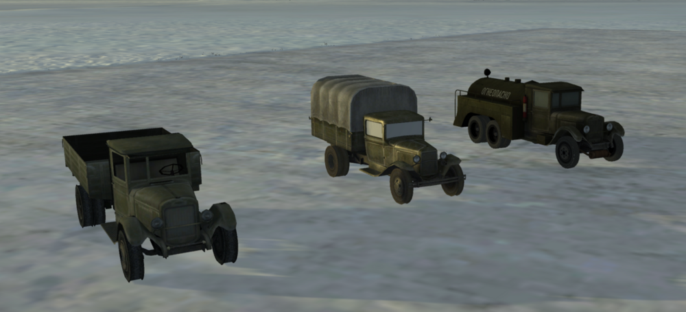 Trucks for the airfield supply convoy